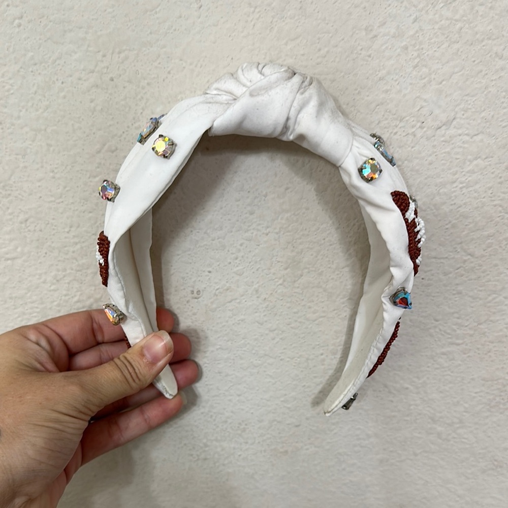 White Headband with Gem Accents